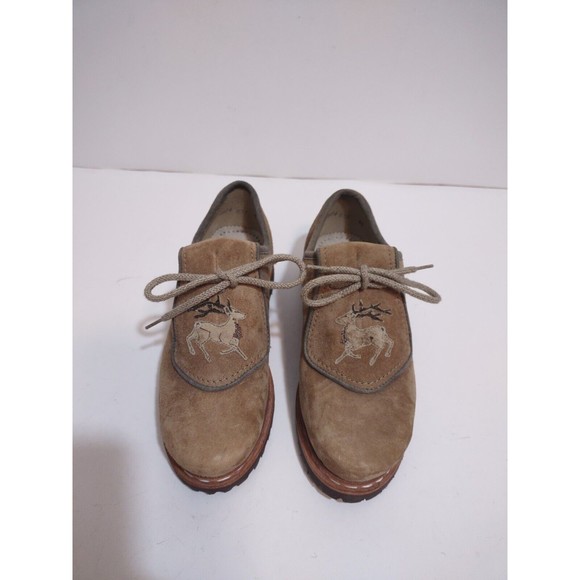 Meindl Shoes Traditional Hiking Stag Laced Suede Leather 4 1/2 - Picture 1 of 13